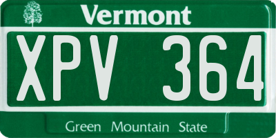 VT license plate XPV364