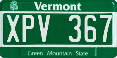 VT license plate XPV367