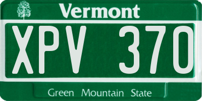VT license plate XPV370