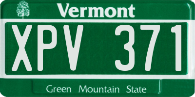 VT license plate XPV371