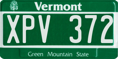 VT license plate XPV372