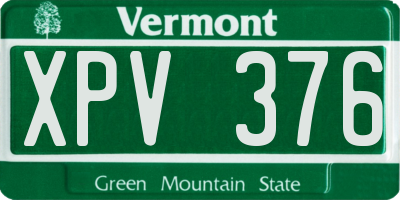VT license plate XPV376