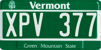 VT license plate XPV377