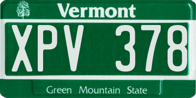 VT license plate XPV378