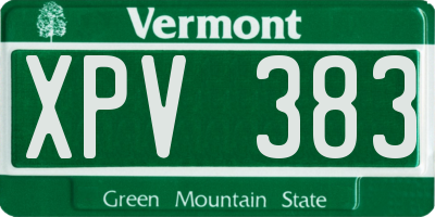 VT license plate XPV383
