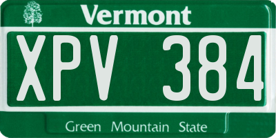 VT license plate XPV384