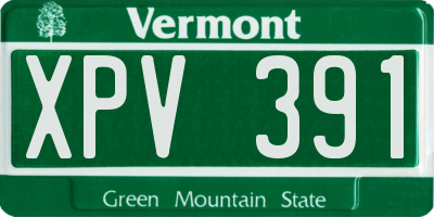 VT license plate XPV391