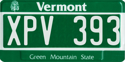 VT license plate XPV393