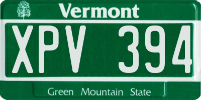 VT license plate XPV394