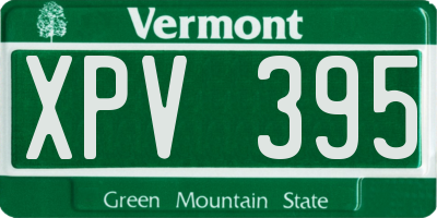 VT license plate XPV395