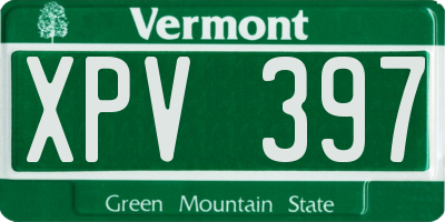 VT license plate XPV397