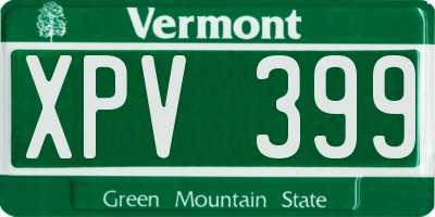 VT license plate XPV399