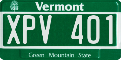 VT license plate XPV401