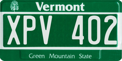 VT license plate XPV402