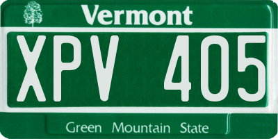 VT license plate XPV405