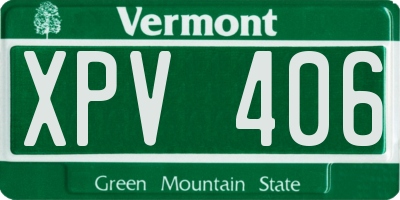 VT license plate XPV406