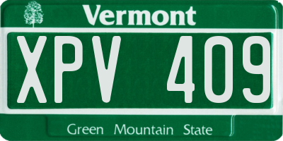 VT license plate XPV409