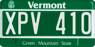 VT license plate XPV410