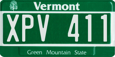 VT license plate XPV411
