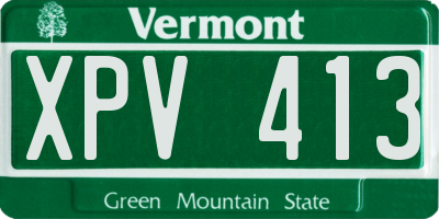 VT license plate XPV413