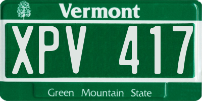 VT license plate XPV417