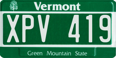 VT license plate XPV419