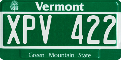 VT license plate XPV422
