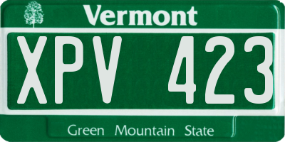 VT license plate XPV423