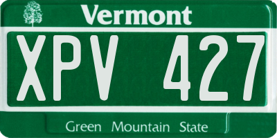 VT license plate XPV427