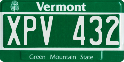 VT license plate XPV432