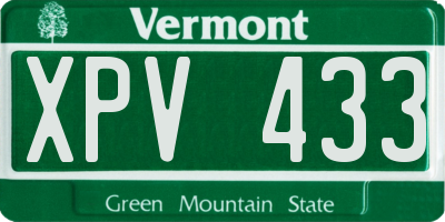 VT license plate XPV433