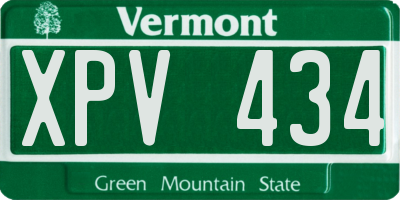 VT license plate XPV434