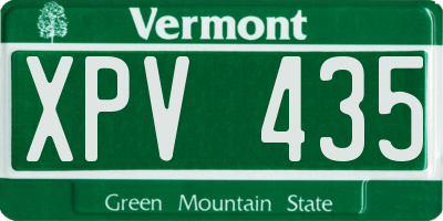 VT license plate XPV435