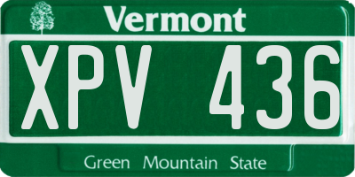 VT license plate XPV436