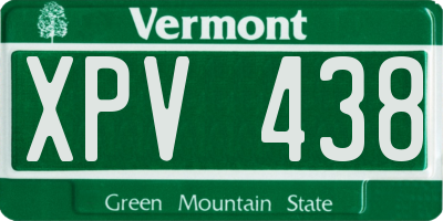 VT license plate XPV438