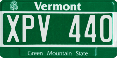 VT license plate XPV440