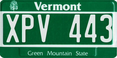 VT license plate XPV443