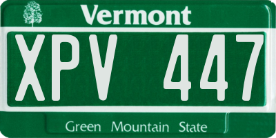 VT license plate XPV447