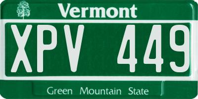 VT license plate XPV449