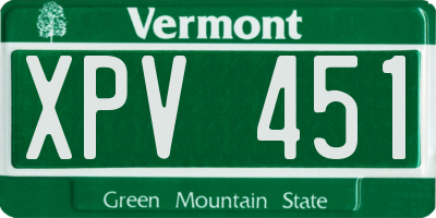 VT license plate XPV451