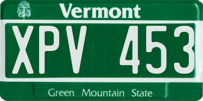 VT license plate XPV453