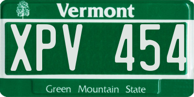 VT license plate XPV454