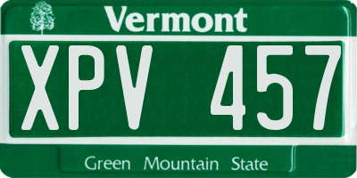 VT license plate XPV457