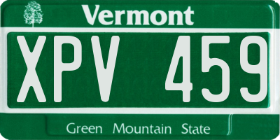 VT license plate XPV459