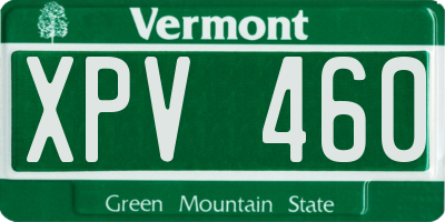 VT license plate XPV460