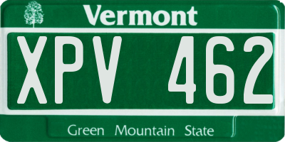 VT license plate XPV462