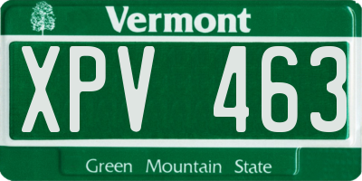 VT license plate XPV463