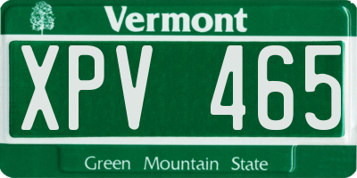 VT license plate XPV465
