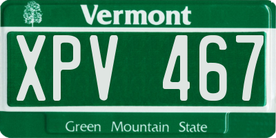 VT license plate XPV467