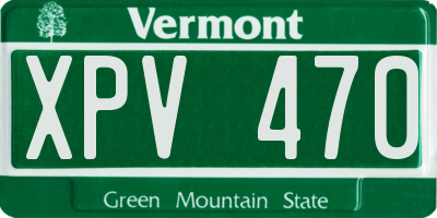 VT license plate XPV470